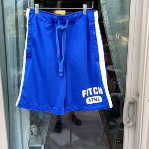 Abercrombie & Fitch Blue Athletic Shorts with White Accents
